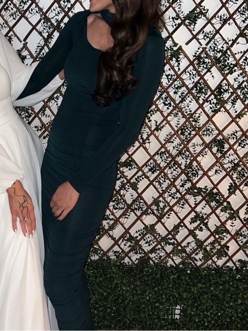 PrettyLittleThing Forest Green Long Sleeve Bodycon Dress